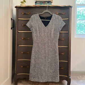 Professional Black and White Bouclé Dress in Size 4 (Banana Republic)